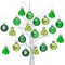 Valery Madelyn St Patricks Day Decorations Shamrock Tree Ornament Set, 28pcs 1.57inch Hanging Ball Ornament Irish Festival Decor, Good Luck Clover Green Gold Christmas Ball for Party Home Spring